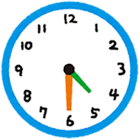 雄岡病院8月ブログ・時計のイラスト